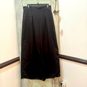 Jack by BB Dakota Black Satin Wide Leg Pants Elastic Waist